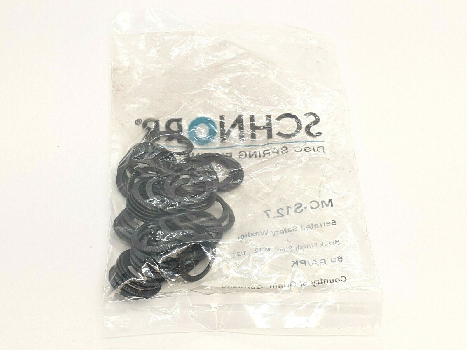 Schnorr MC-S12.7 Serrated Safety Washer Black Finish Steel M12 1/2" PKG OF 50 - Maverick Industrial Sales