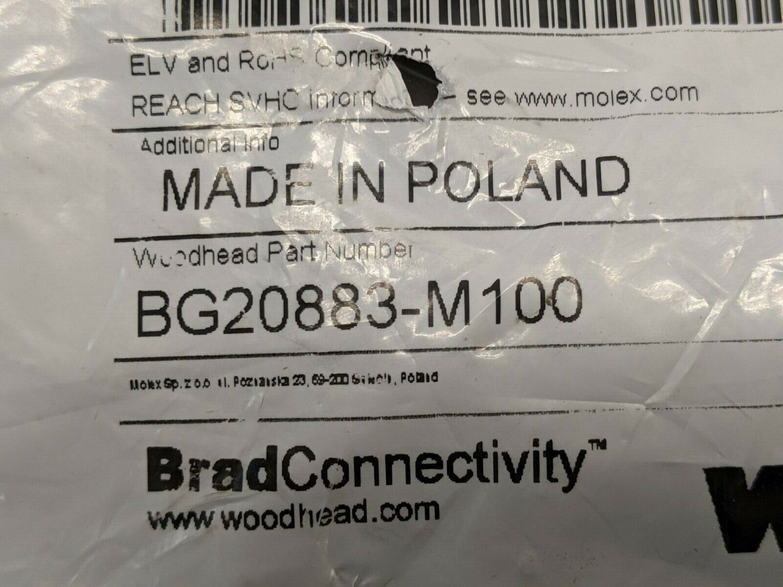 Molex 1300088052 Cable MC-14P-FE-ST-10M-PUR BG20883-M100 - Maverick Industrial Sales