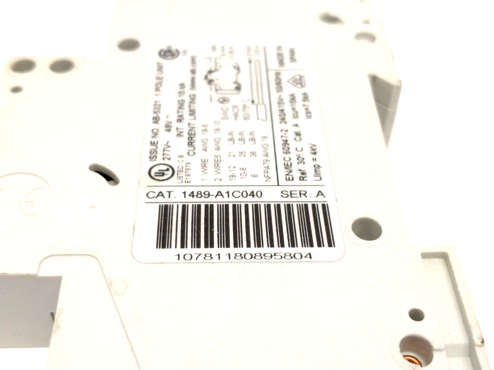 Allen Bradley 1489-A1C040 Ser. A Miniature Circuit Breaker 3P 16A LOT OF 2 - Maverick Industrial Sales