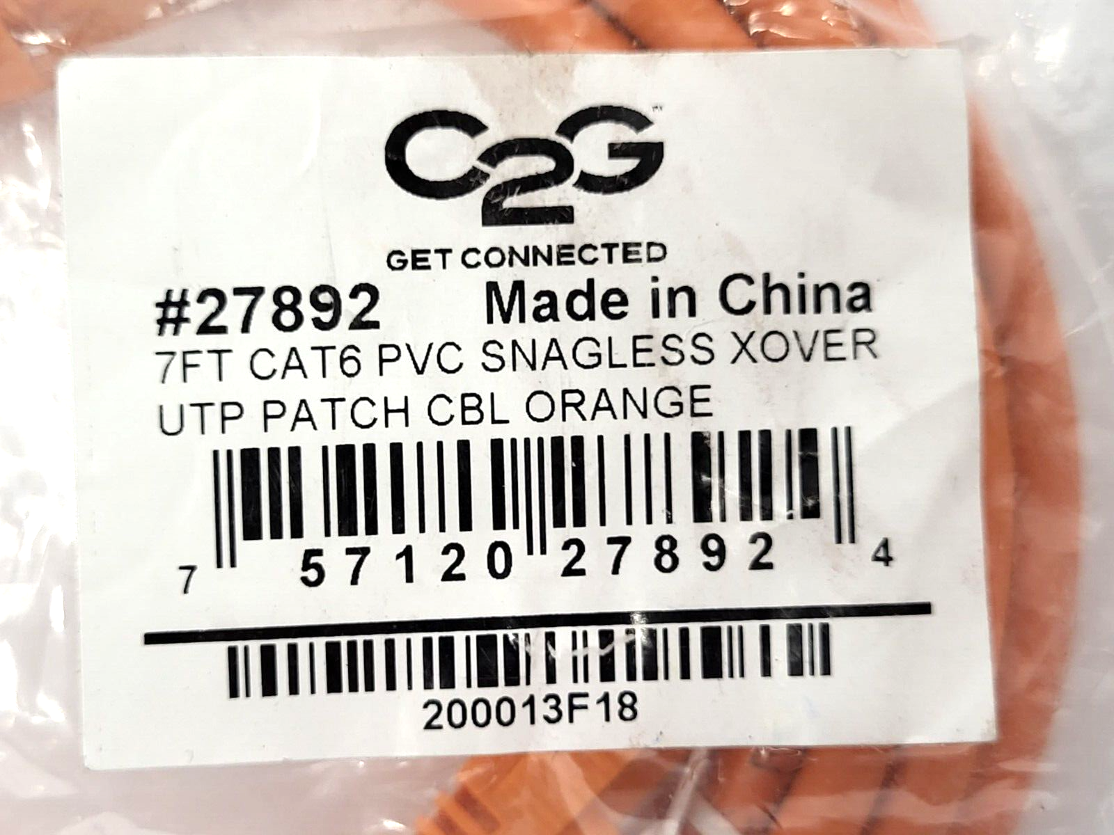 C2G 27892 7ft Cat6 Snagless Unshielded, UTP Network Crossover Patch Cable - Maverick Industrial Sales