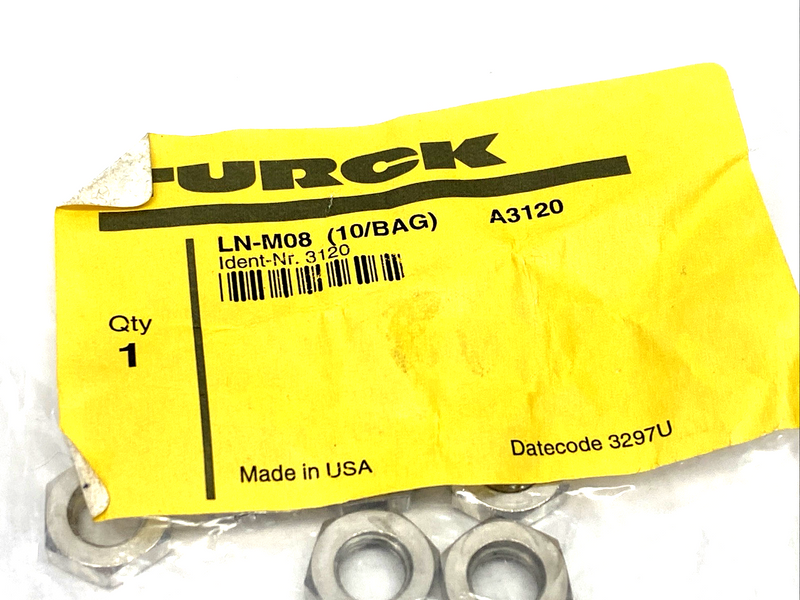 Turck LN-M08 M8 Sensor 8mm Thread Locknuts/Hardware 3120 LOT OF 30 - Maverick Industrial Sales