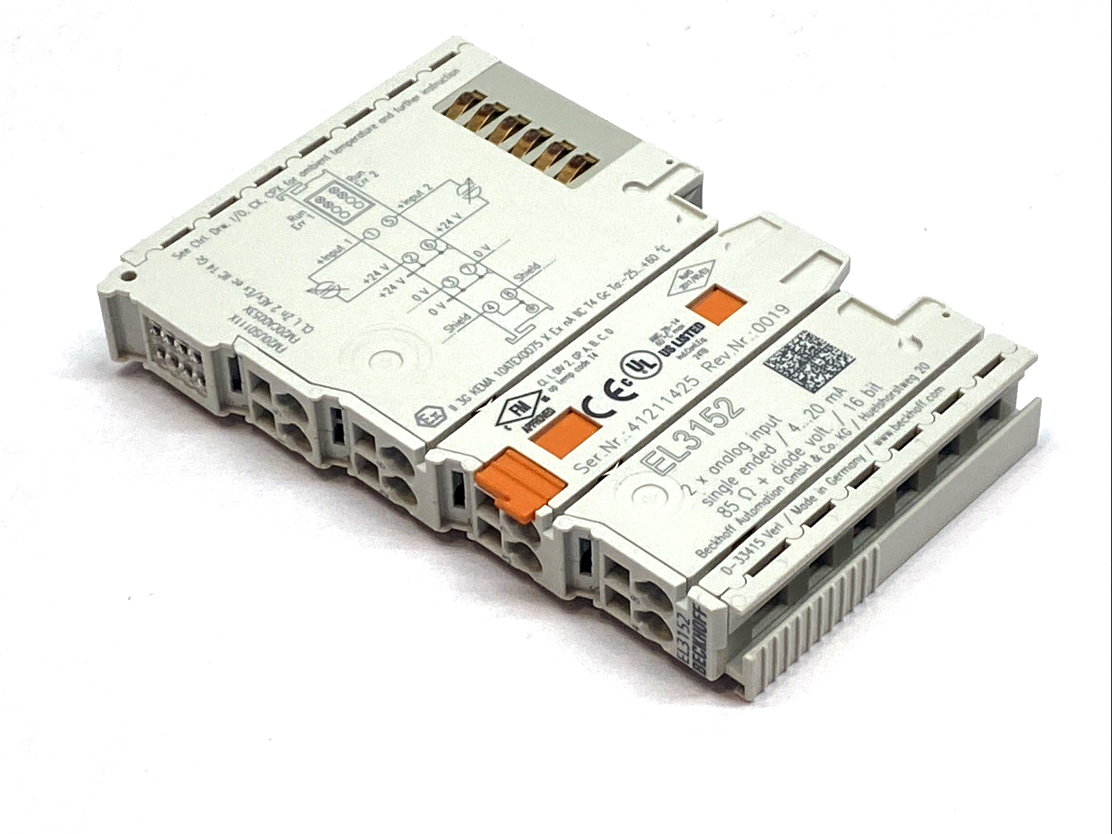 EL3152 | Beckhoff EtherCAT Terminal 2‑Ch Analog Input - Used - Maverick Industrial Sales