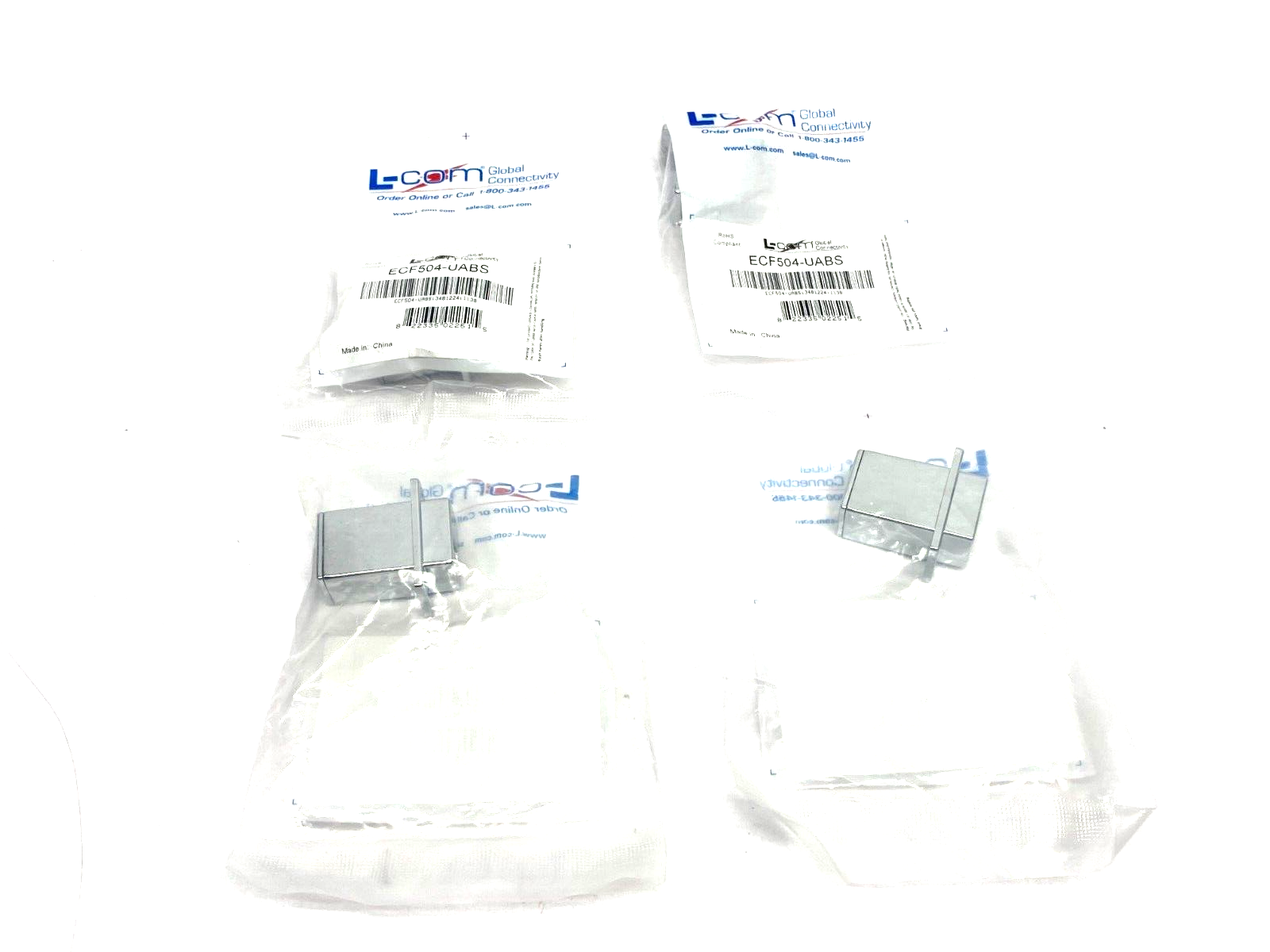 L-Com ECF504-UABS Panel Mount USB-A to USB-B Connector LOT OF 4 - Maverick Industrial Sales