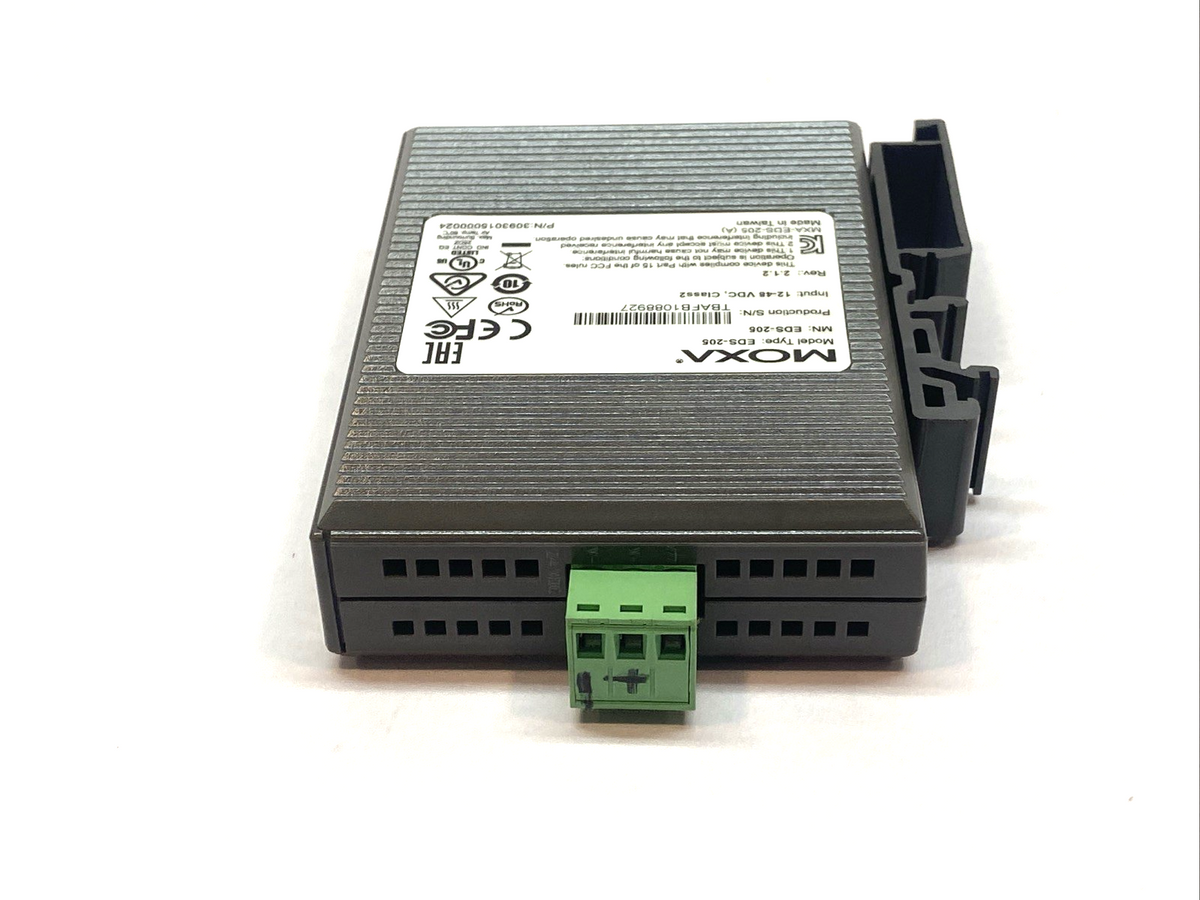 EDS-205 | Moxa Entry-Level Unmanaged Ethernet Switch 5-Port - Used - Maverick Industrial Sales