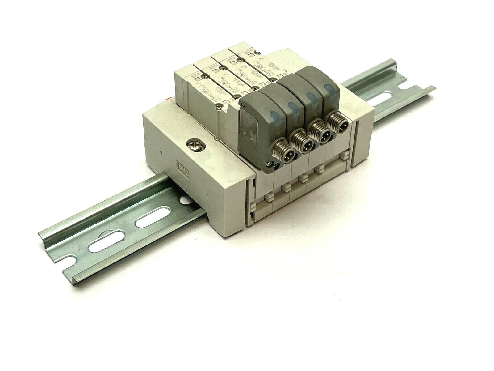 SMC SS5Y3-45-04D-N7 Stacking Manifold w/ SY3140-5WOZ Solenoids - Maverick Industrial Sales