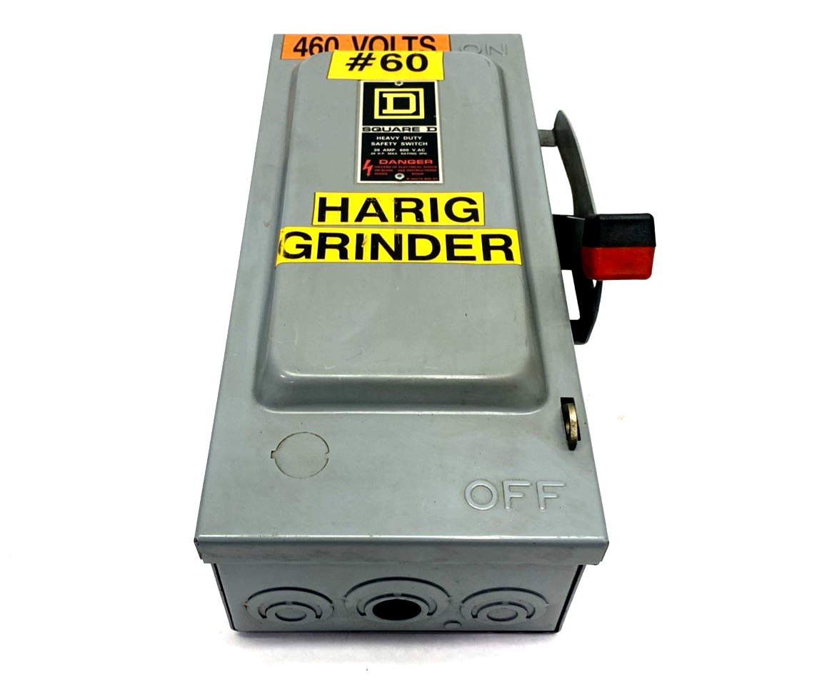 H361 | Square D Safety Switch 30A 3P 600V, Fusible, NEMA 1 20HP - Used - Maverick Industrial Sales