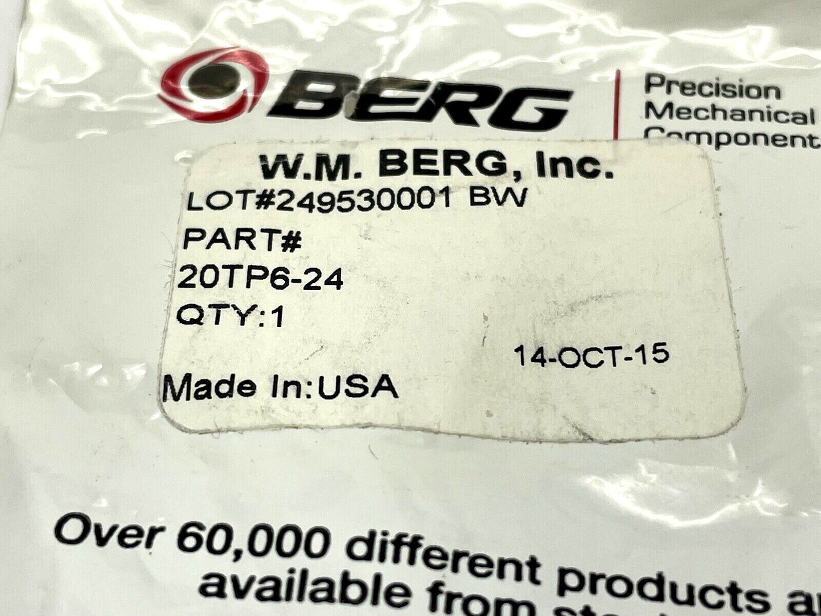 W.M. Berg 20TP6-24 Timing Pulley 24 Teeth - Maverick Industrial Sales