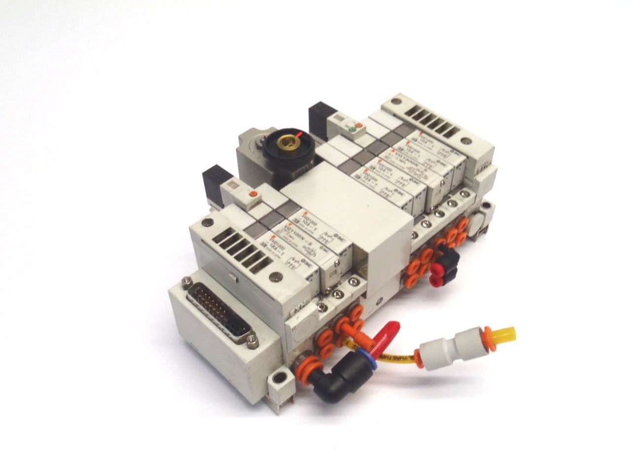 SMC Manifold w/ 6) VVQ1000-10A-1 1) VQ1300N-5 1) VQ1100N-5 1) ARM2000 Regulator - Maverick Industrial Sales