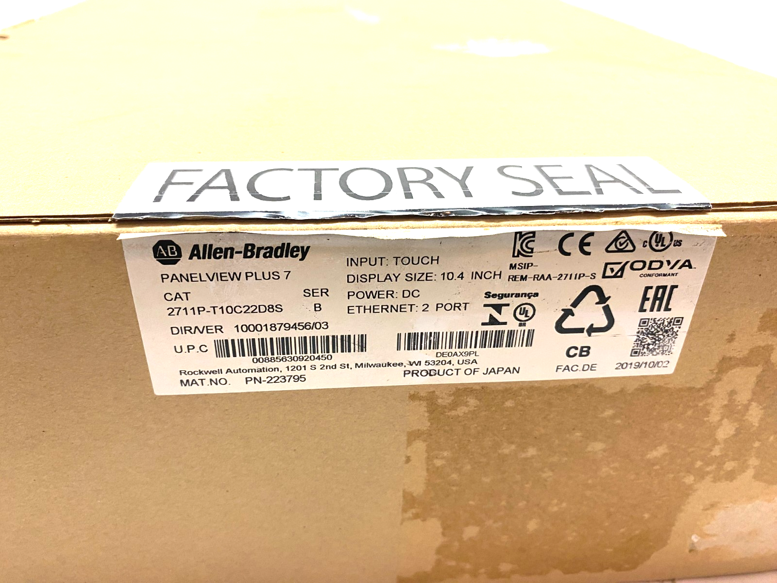 Allen Bradley 2711P-T10C22D8S Ser. B Panelview Plus 7 Graphic Terminal 10" - Maverick Industrial Sales