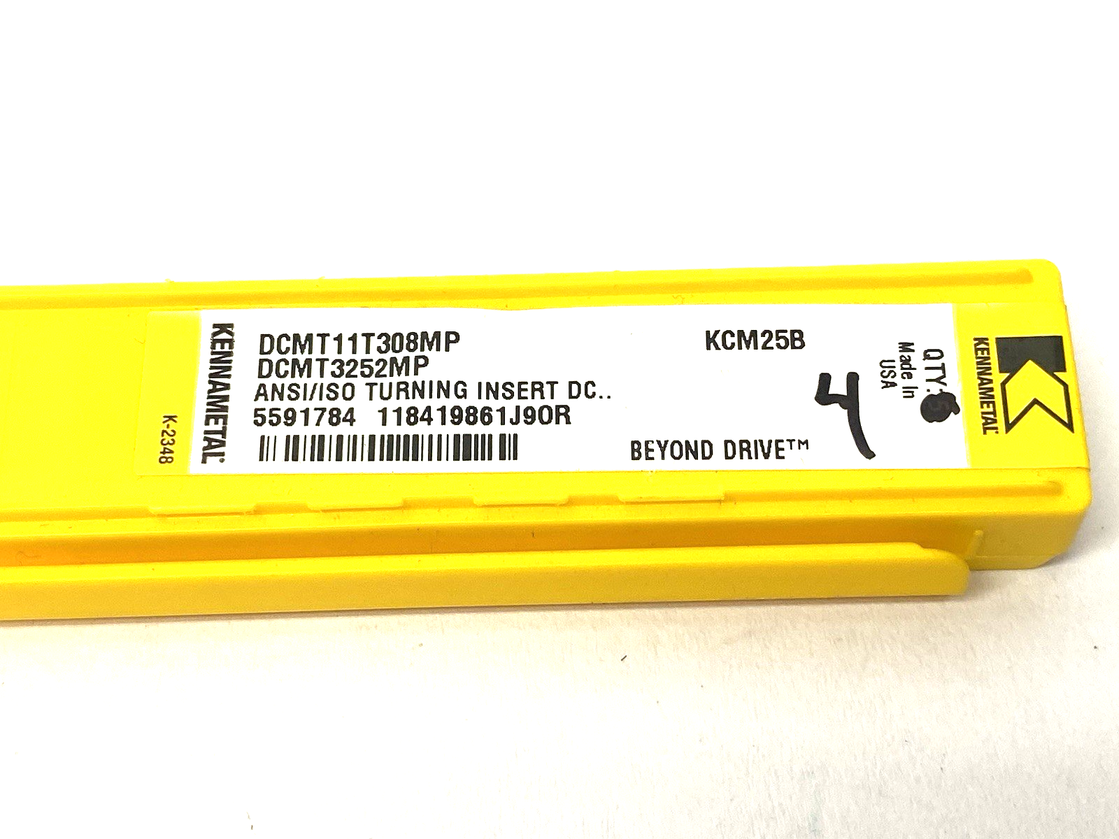 Kennametal 5591784 Screw-On Positive Inserts DCMT11T308MP PKG OF 4 - Maverick Industrial Sales