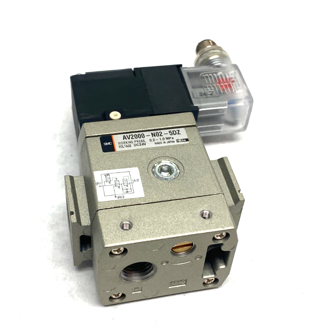 AV2000-N02-5DZ | SMC Soft Start-Up Valve, Body Ported, M12 4-Pin DIN Plug - Used - Maverick Industrial Sales