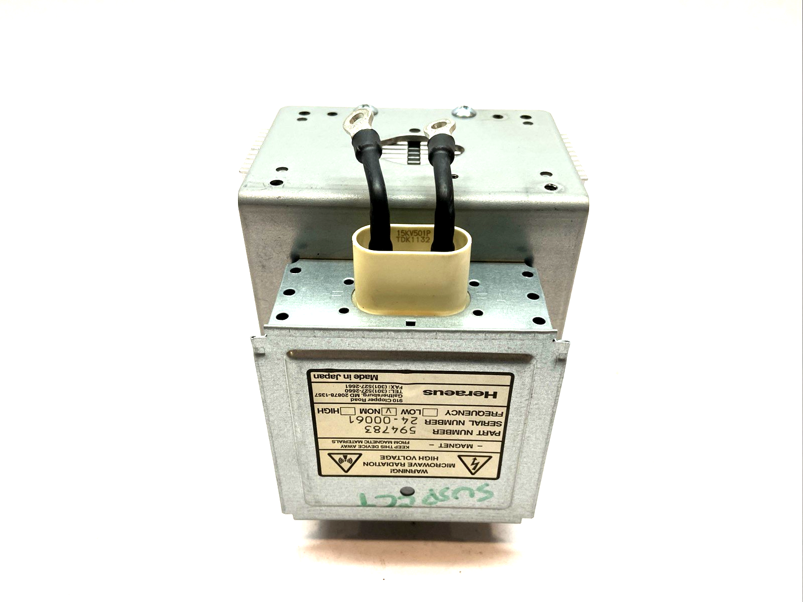 594783 | Heraeus Magnetron - For parts or not working - Maverick Industrial Sales