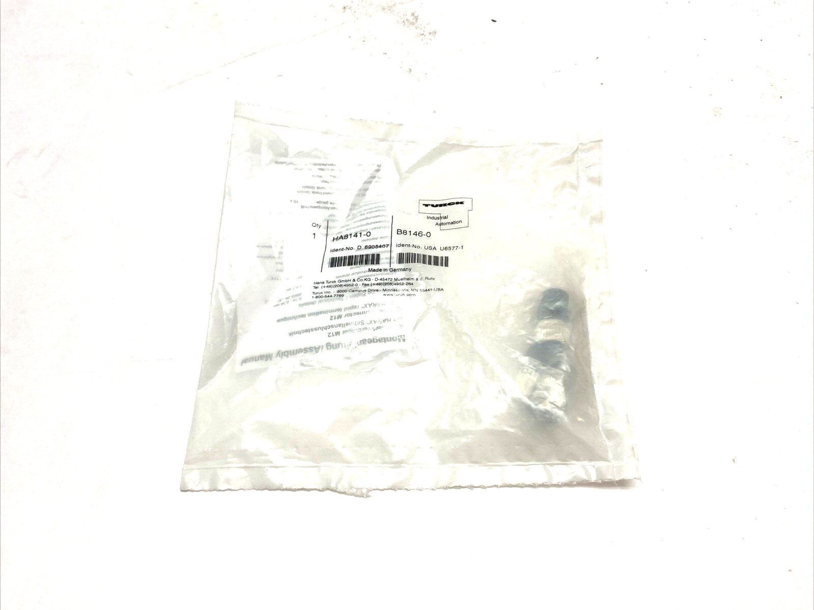 Turck HA8141-0 Field Wireable Connector B8146-0 Ident-No. 6905407, U6577-1 - Maverick Industrial Sales