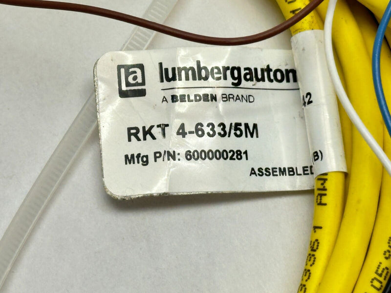 Lumberg Automation RKT 4-633/5M Sensor Actuator Cordset F M12 4-Pin 5M 600000281 - Maverick Industrial Sales