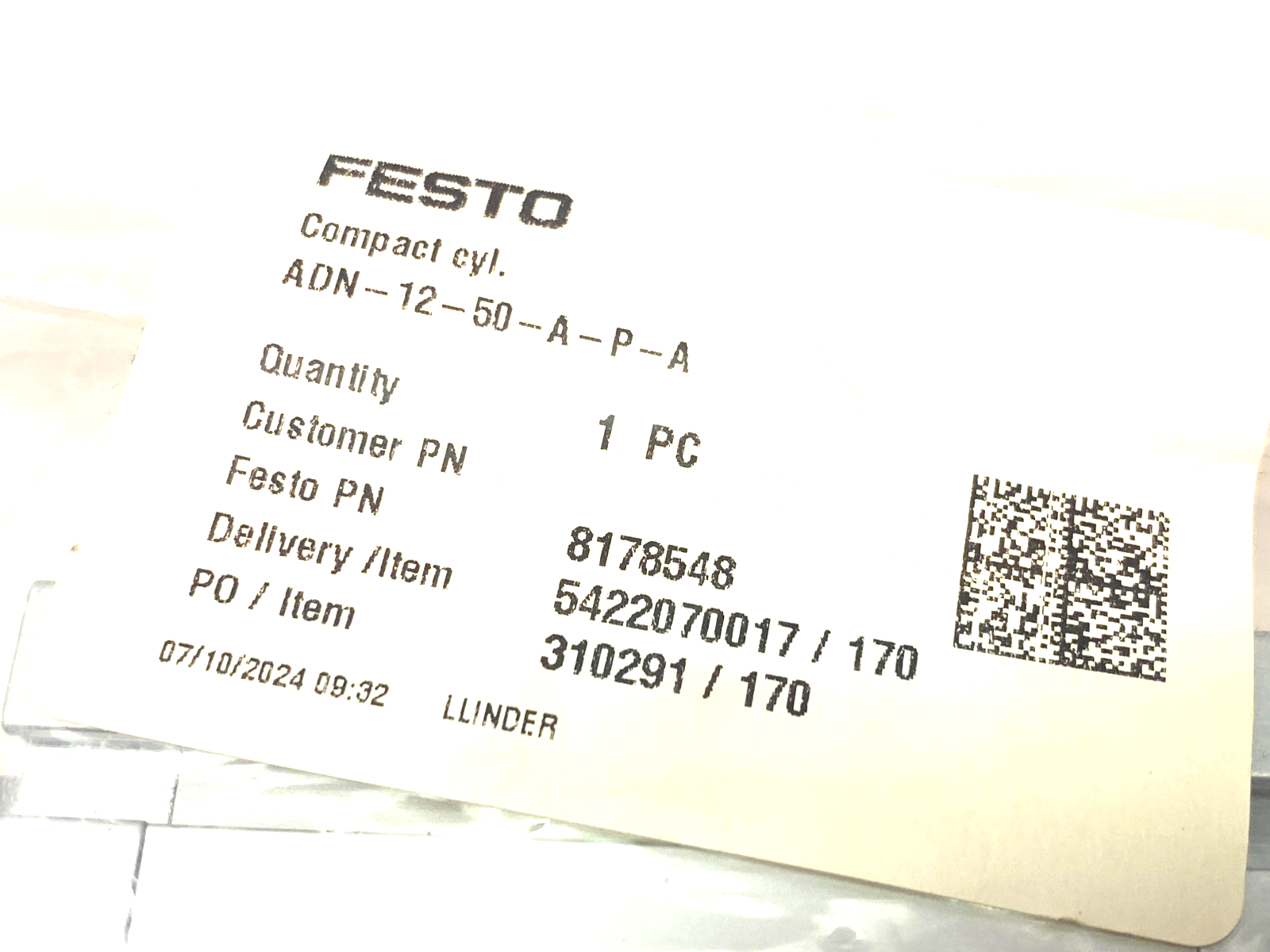 Festo ADN-12-50-A-P-A Compact Cylinder 12mm Bore 50mm Stroke 8178548 - Maverick Industrial Sales