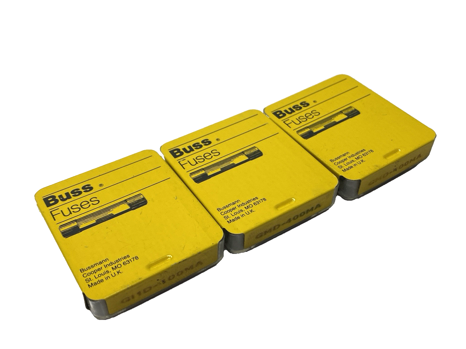 Cooper Bussmann GMD-400MA Time-Delay Buss Fuses 400mA 250VAC LOT OF 15 - Maverick Industrial Sales