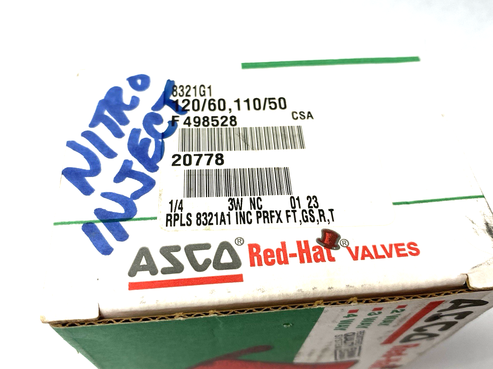 8321G1 | ASCO Red Hat 3-Way Normally Closed Solenoid Valve 1/4" Pipe 20778 - New – Open box - Maverick Industrial Sales