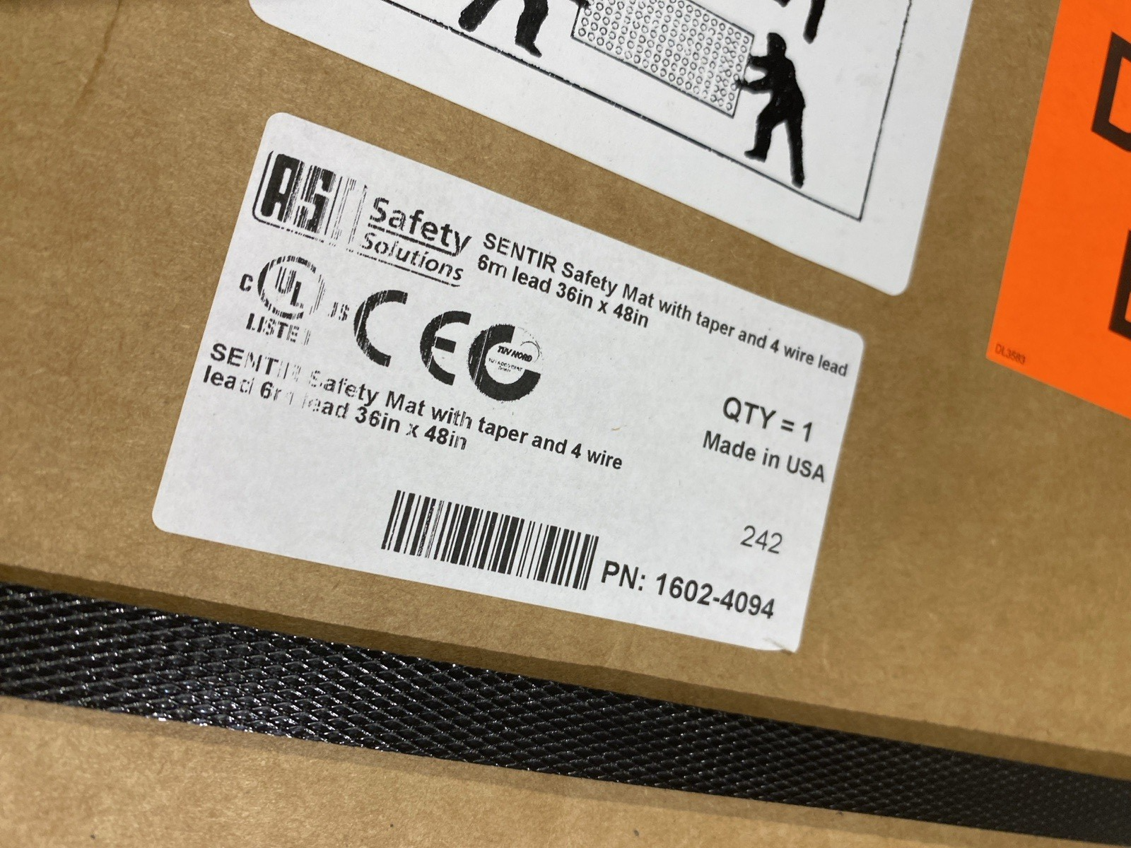ASO Safety 1602-4094 Safety Mat with Taper 4 Wire/6m Lead 36in x 48in LOT OF 2 - Maverick Industrial Sales