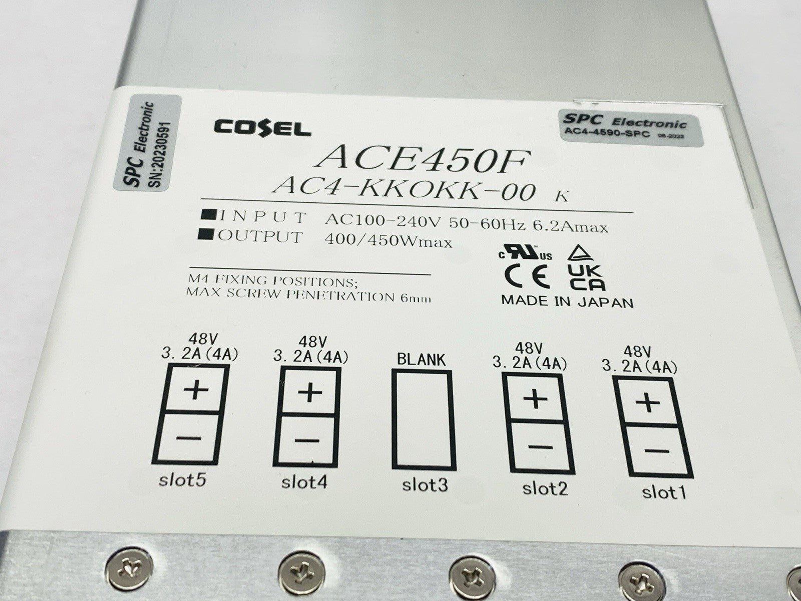 Cosel AC4-VHM2H-00K Modular Power Supply 450W ACE450F - Maverick Industrial Sales