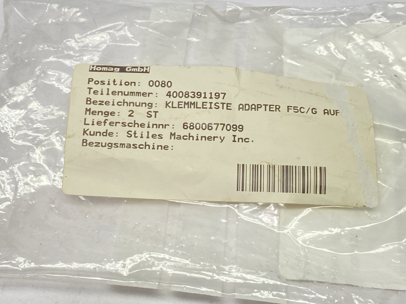 Homag 4-008-39-1197 Terminal Strip Adapter KEB F5C/G - Maverick Industrial Sales