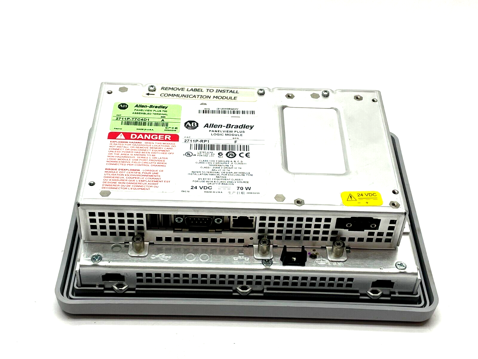 Allen Bradley 2711P-T7C4D1 Ser. A Panelview Plus 700 Touch HMI 2711P-RP1 Rev. B - Maverick Industrial Sales