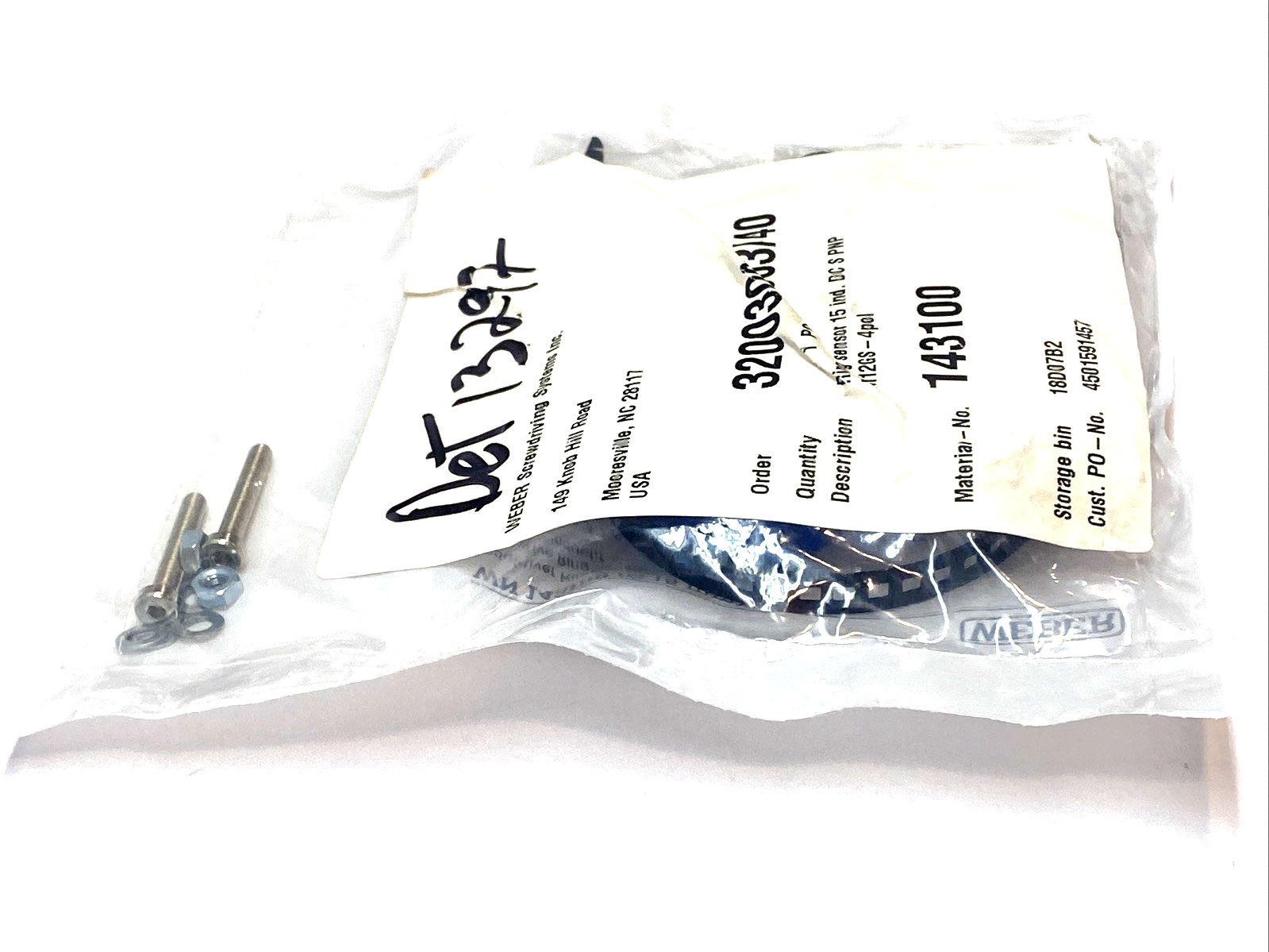 Weber WN 143100 Inductive Ring Sensor 15mm Dia. 10-35VDC - Maverick Industrial Sales