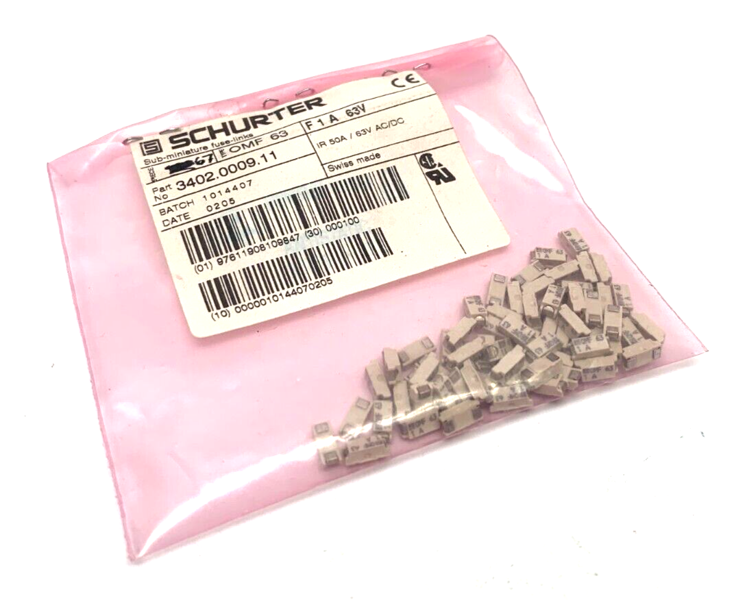 Schurter 3402.0009.11 Surface Mount Fuse Link PACK OF 67 - Maverick Industrial Sales
