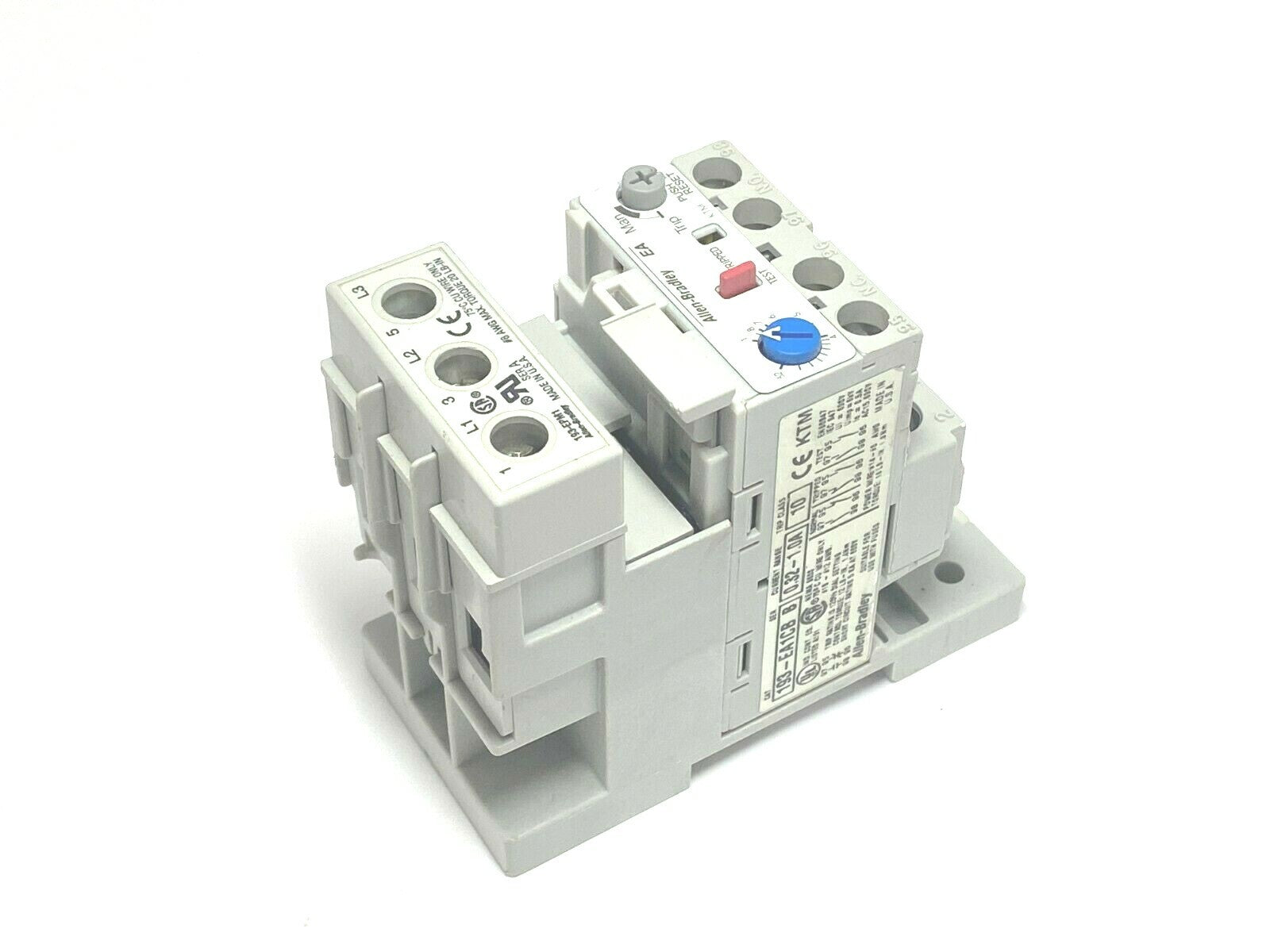 Allen Bradley 193-EA1CB Overload Relay With 193-EPM1 Din Rail Mount - Maverick Industrial Sales