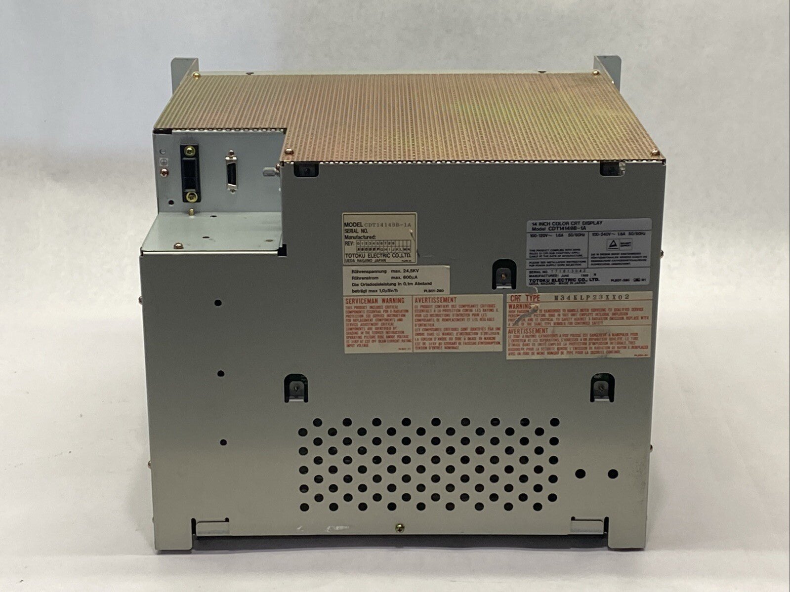 Totoku CDT14149B-1A CNC Mill CRT Operator Interface SCREEN BURN - Maverick Industrial Sales