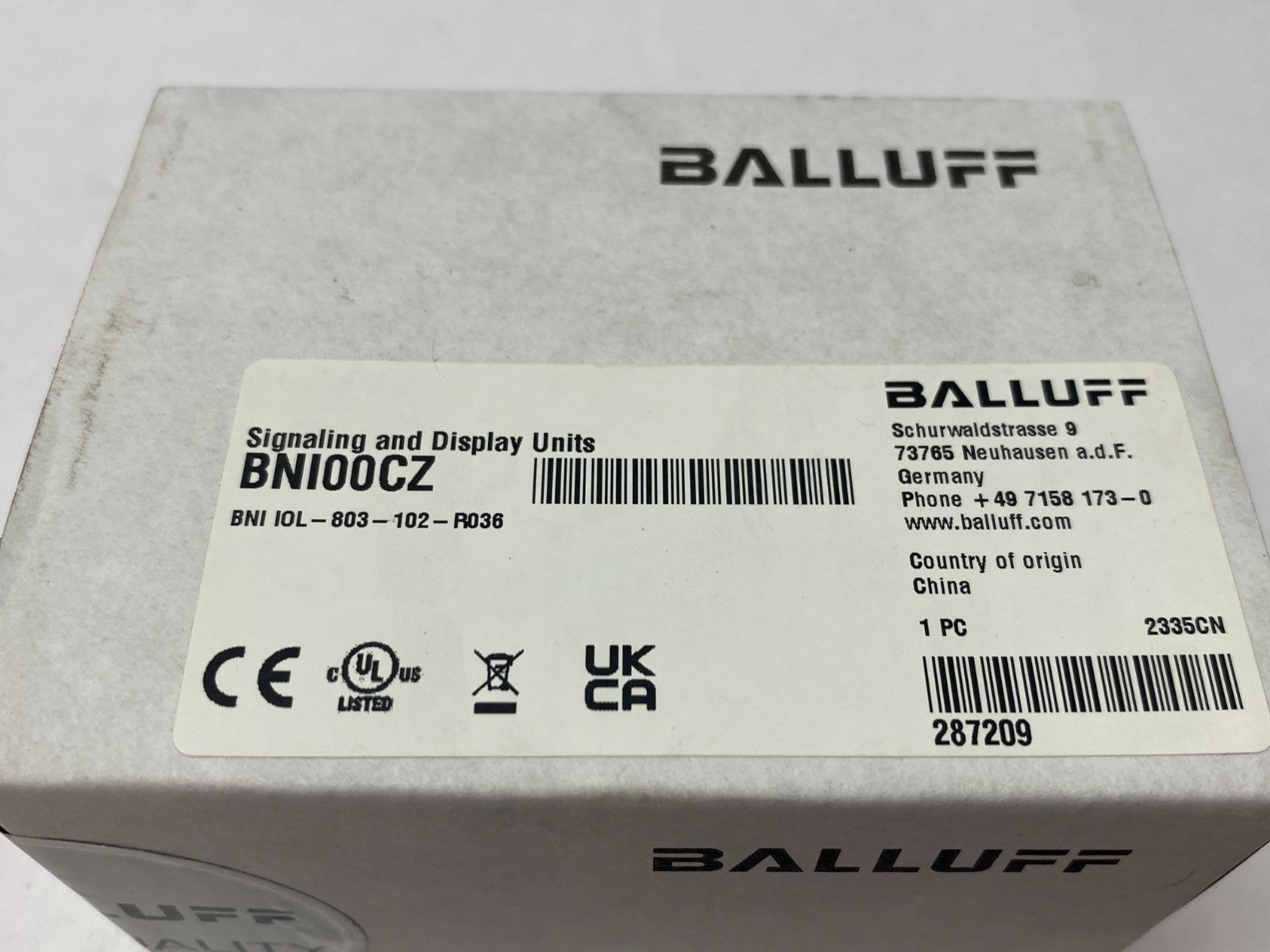 Balluff BNI00CZ SmartLight Compact LED Signal Light 6-Seg, BNI IOL-803-102-R036 - Maverick Industrial Sales