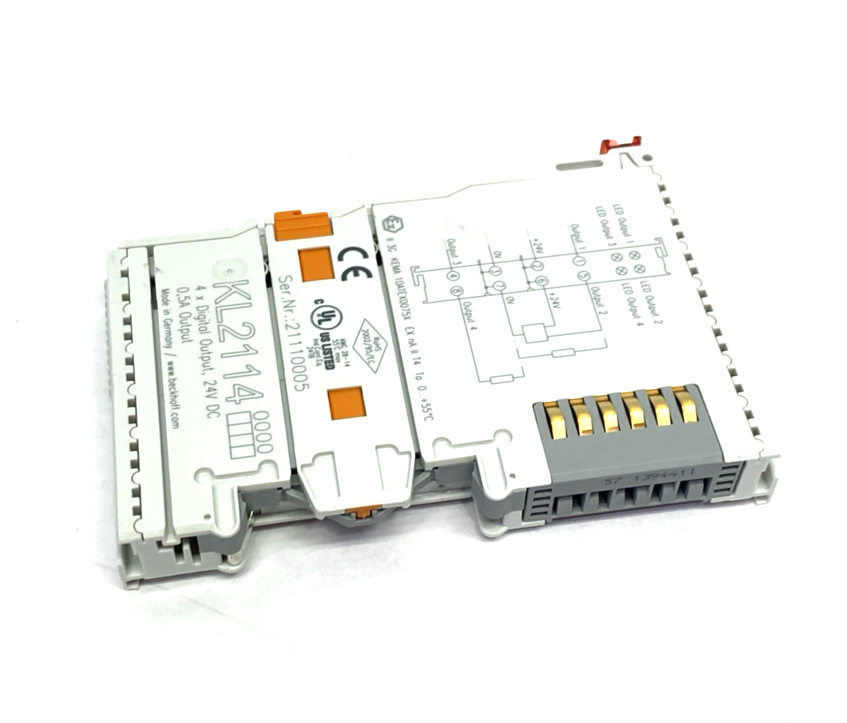 Beckhoff KL2114 4-Channel Digital Output Bus Terminal, 24VDC 0.5A - Maverick Industrial Sales