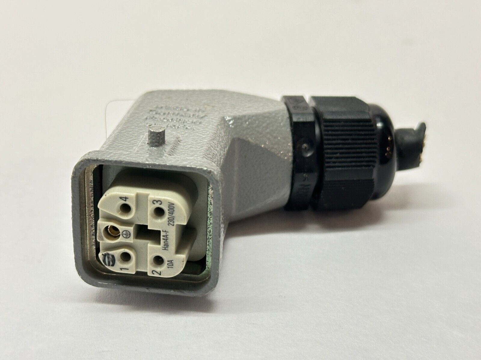 Harting 19 20 003 1640 Han A Hood M20 w/ 09 20 004 2733 4A-F-QL 10A 230/400V - Maverick Industrial Sales