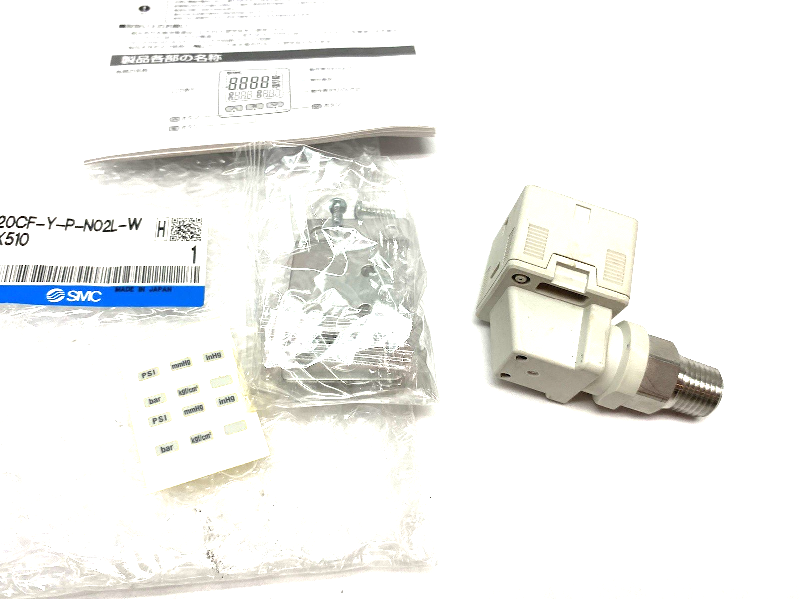 SMC ZSE20CF-Y-P-N02L-WA3-X510 High Precision Digital Pressure Switch 3-Screen - Maverick Industrial Sales