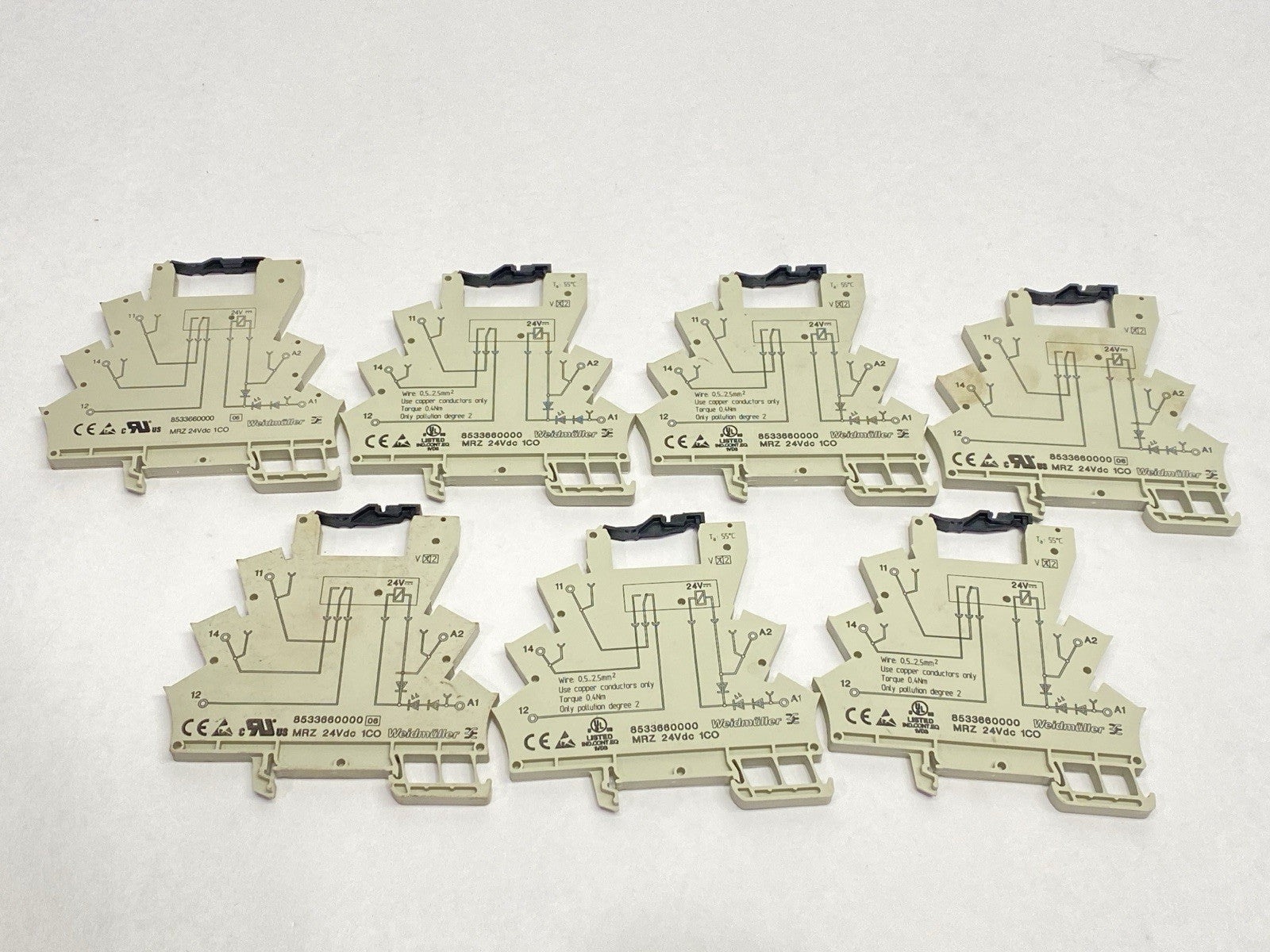 Weidmuller MRZ 24Vdc 1CO Relay Base 8533660000 LOT OF 7 - Maverick Industrial Sales