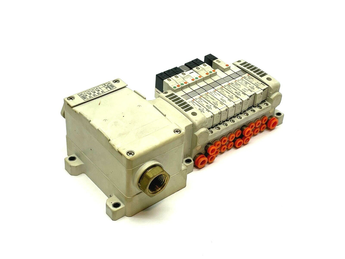 VV5QC11-09N3TD0-S | SMC Manifold Base w/ Terminal Box and Solenoids - Maverick Industrial Sales