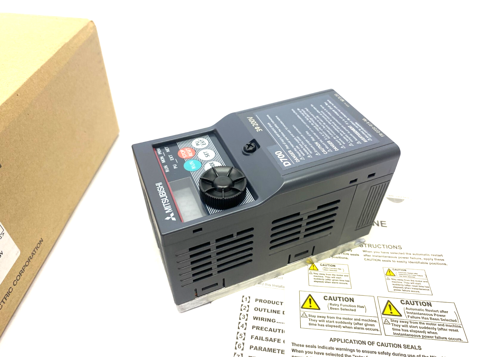 Mitsubishi FR-D720-014-NA Compact Variable Speed Drive 3Ph AC200-240V - Maverick Industrial Sales