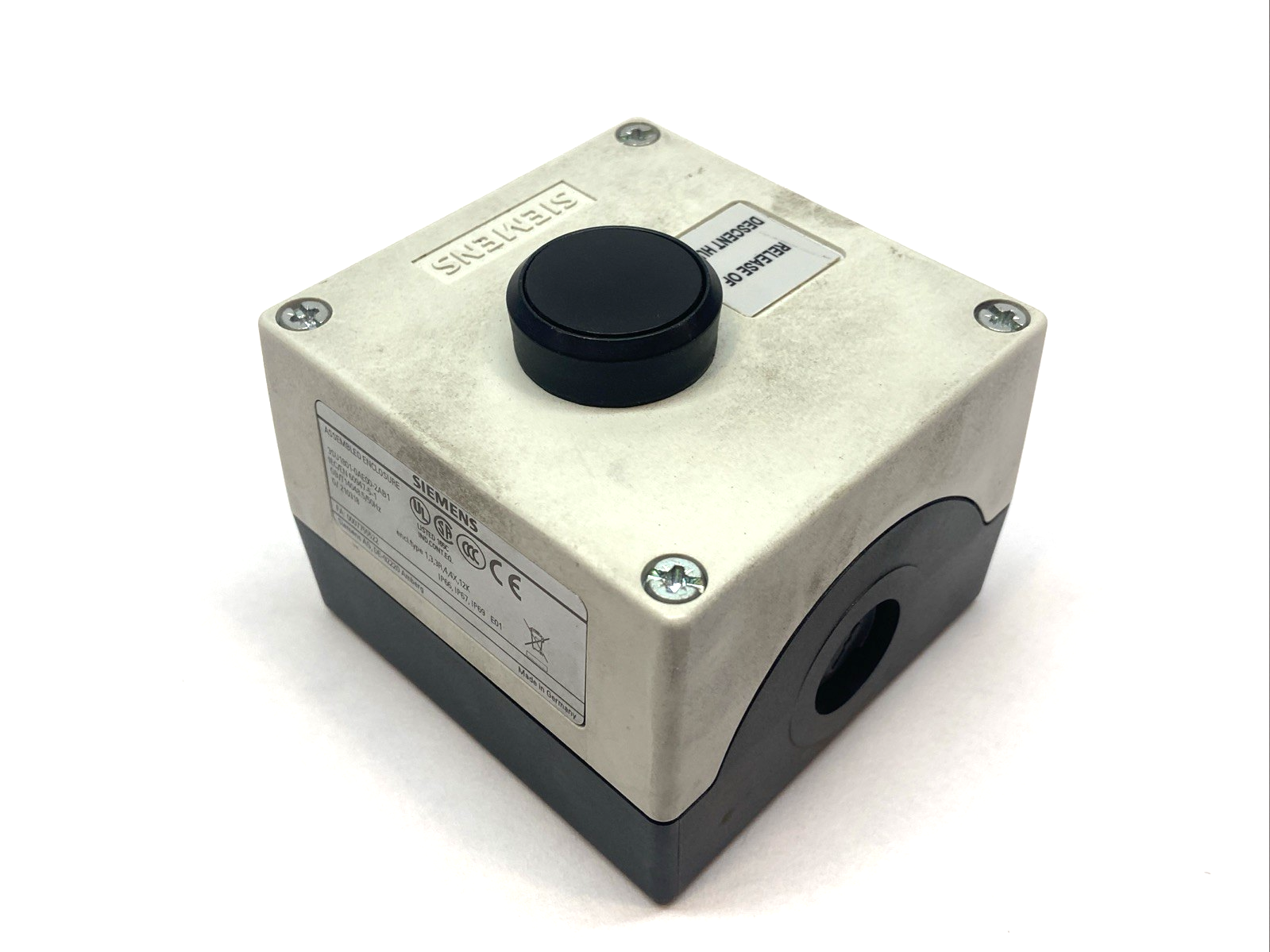 Siemens 3SU1801-0AE00-2AB1 Enclosure 22mm 1-Button Control Station - Maverick Industrial Sales