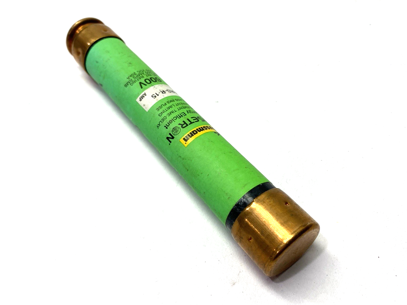 Cooper Bussmann Fusetron FRS-R-15 Time-Delay Fuse Class RK5 600V 15A SHELFWARE - Maverick Industrial Sales