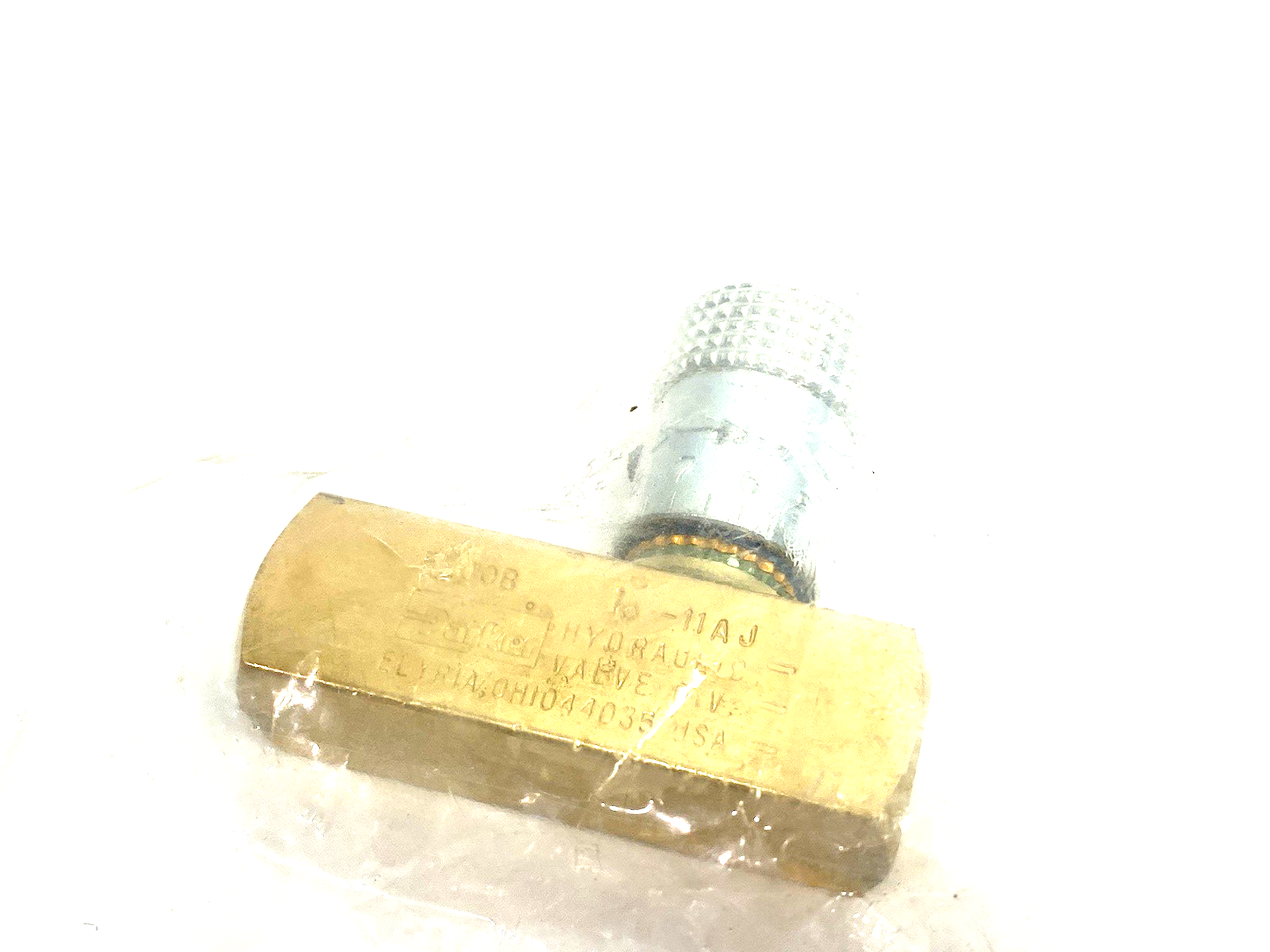 F200B | Parker Colorflow Inline Flow Control Valve, Brass Body, 1/8" Ports - New - Maverick Industrial Sales
