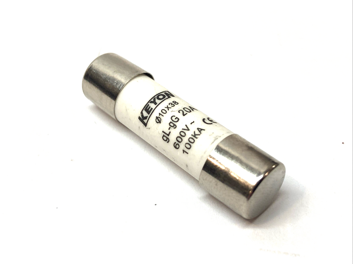 Keyon gL-gG 20A Industrial Fuse 38x10mm 600V LOT OF 3 - Maverick Industrial Sales