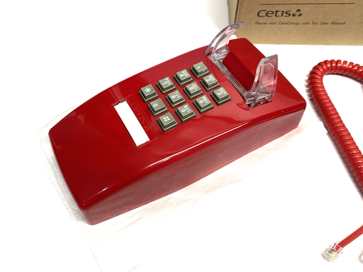 Cetis Scitec 2554E Mountable Emergency Red Corded Telephone, Bell Ringer - Maverick Industrial Sales