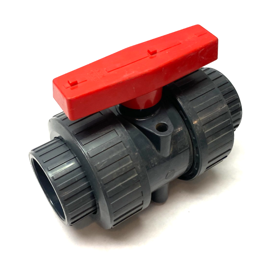 DN50 2" Double Union Ball Valve PVC-U, Teflon Seat, EPDM Seals - Maverick Industrial Sales