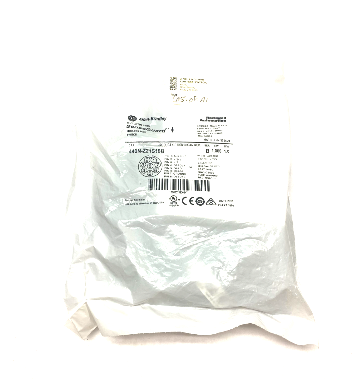 Allen Bradley 440N-Z21S16B Ser. B SensaGuard Non-Contact Safety Switch - Maverick Industrial Sales