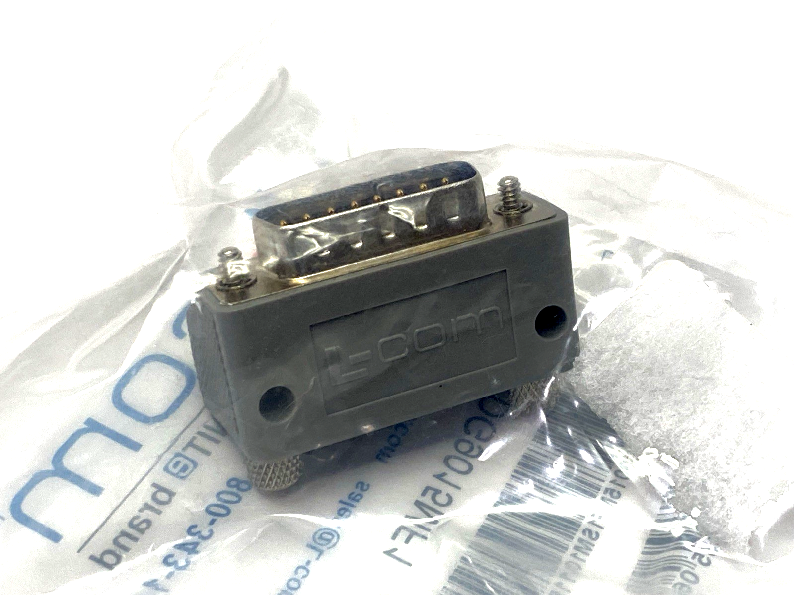 L-Com DG9015MF1 Low Profile Right Angle Adapter, DB15 Male To Female - Maverick Industrial Sales