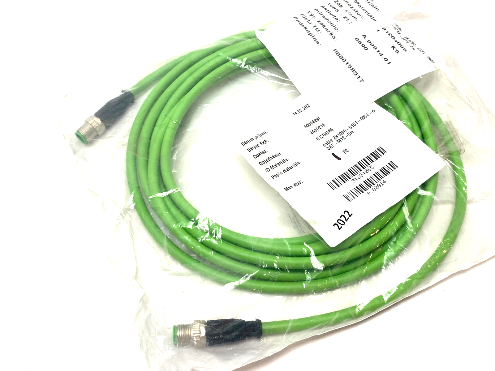 Beckhoff ZK1090-6161-0050 Double Ended EtherCAT Cable M12 4-Pin 053771 - Maverick Industrial Sales