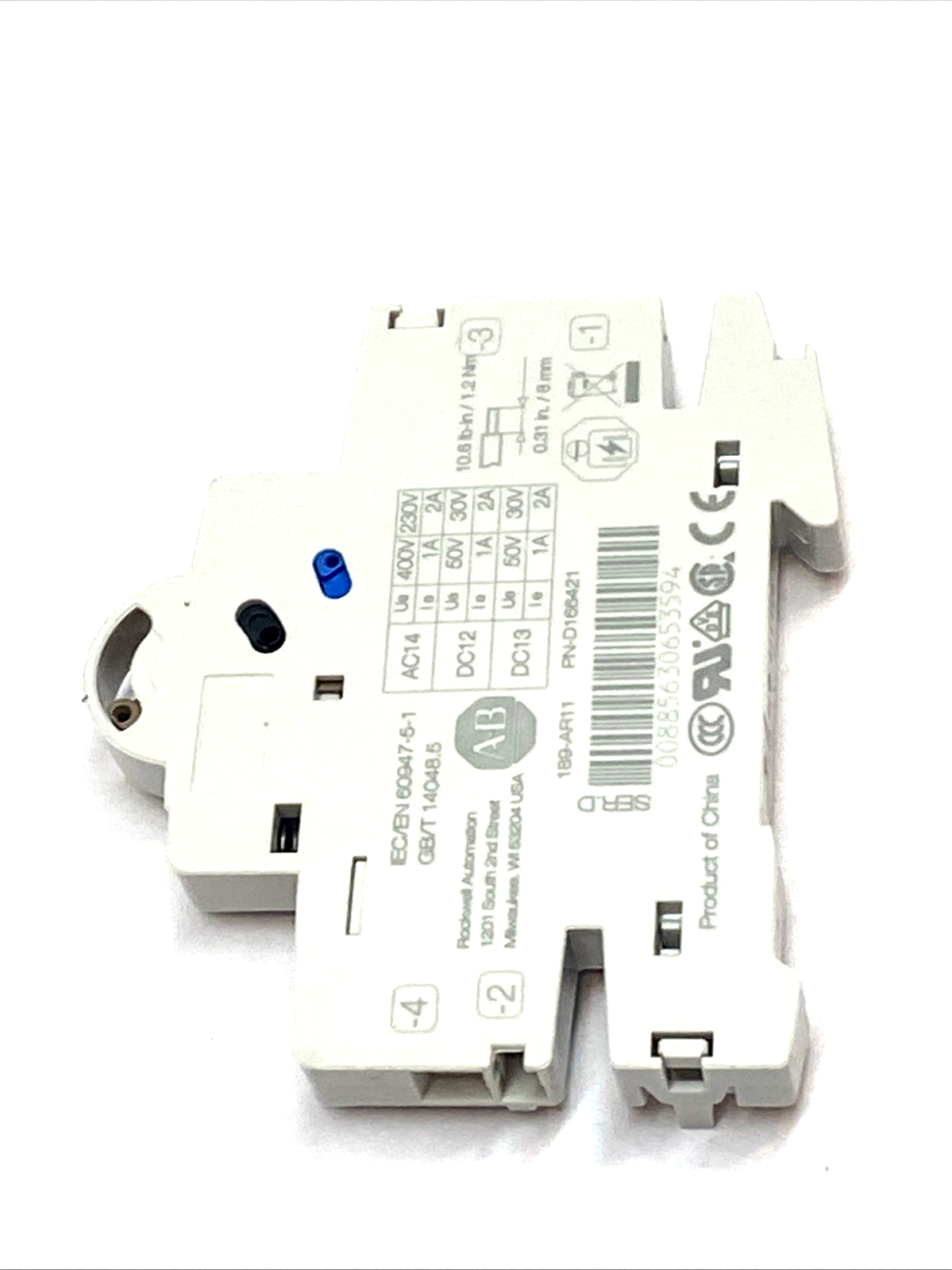 Allen Bradley 189‑AR11 Auxiliary Contact, Right‑Mount MCB Accessory - Used - Maverick Industrial Sales