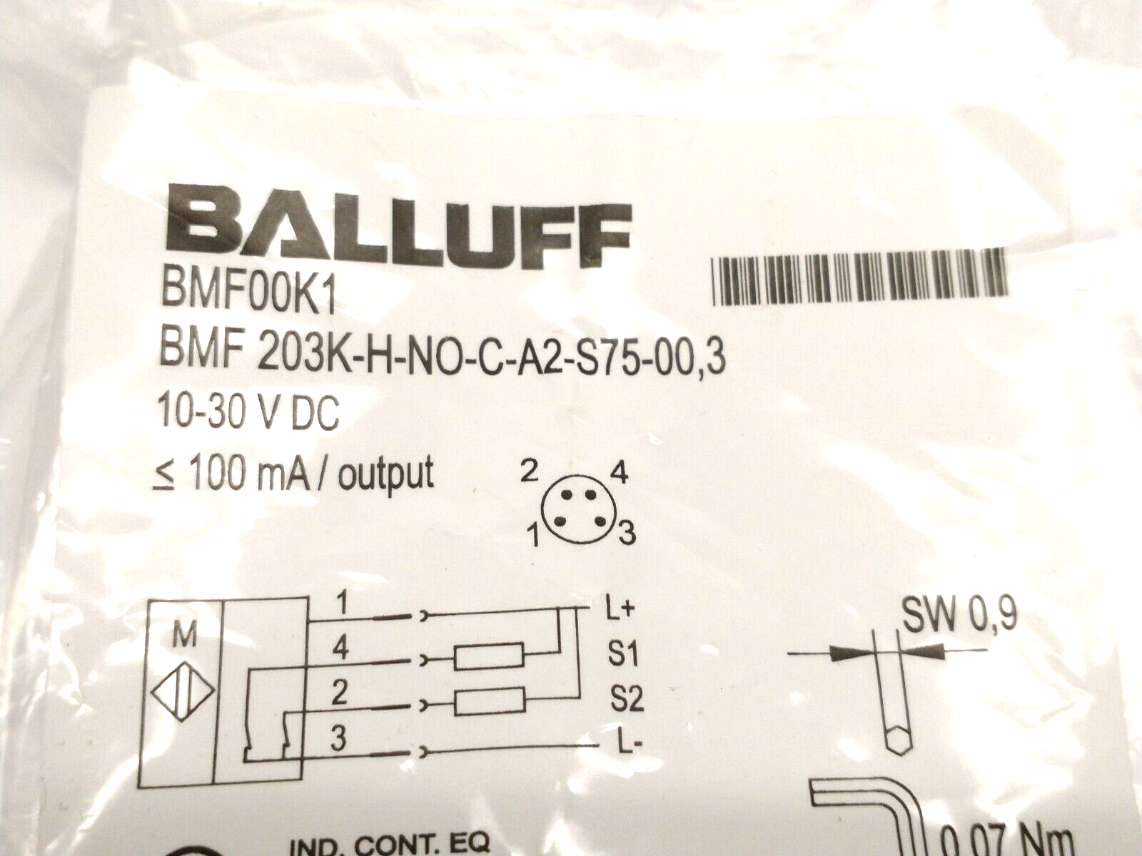 Balluff BMF00K1 C-Slot Magnetic Field Sensor 0.3m BMF 203K-H-NO-C-A2-S75-00,3 - Maverick Industrial Sales