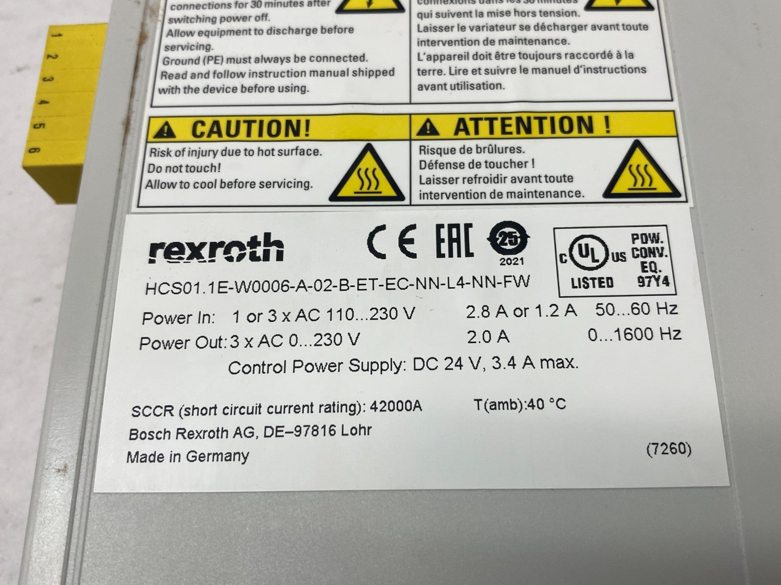 Bosch Rexroth R911331617 Comp. Converter HCS01.1E-W0006-A-02-B-ET-EC-NN-L4-NN-FW - Maverick Industrial Sales