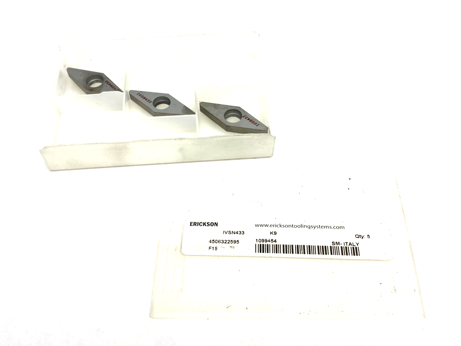 Erickson IVSN433 K9 Indexable Turning Insert 1099454 PKG OF 3 - Maverick Industrial Sales