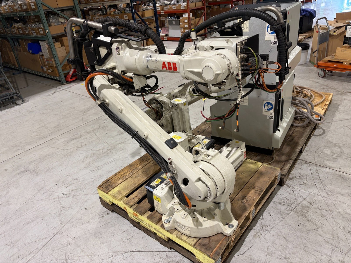 ABB IRB 2600 Robot w/ IRC5 Controller & Cables - Lot of 2 - No Teach Pendant - Maverick Industrial Sales